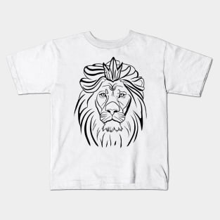 Lion Line Art Design Kids T-Shirt